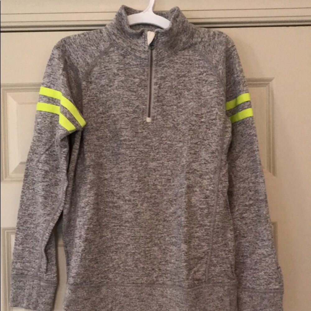 COPY - Crewcuts size 14 1/4 zip, grey marl w/ yellow